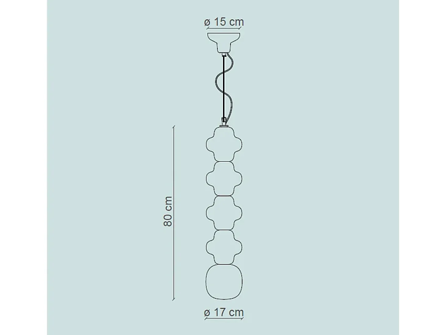 Sospensione Vintage Decò Copacabana 4 Moduli Ceramica Gialla 1 Luce E27