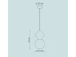 Sospensione Vintage Decò Copacabana Ceramica Gialla 1 Luce E27