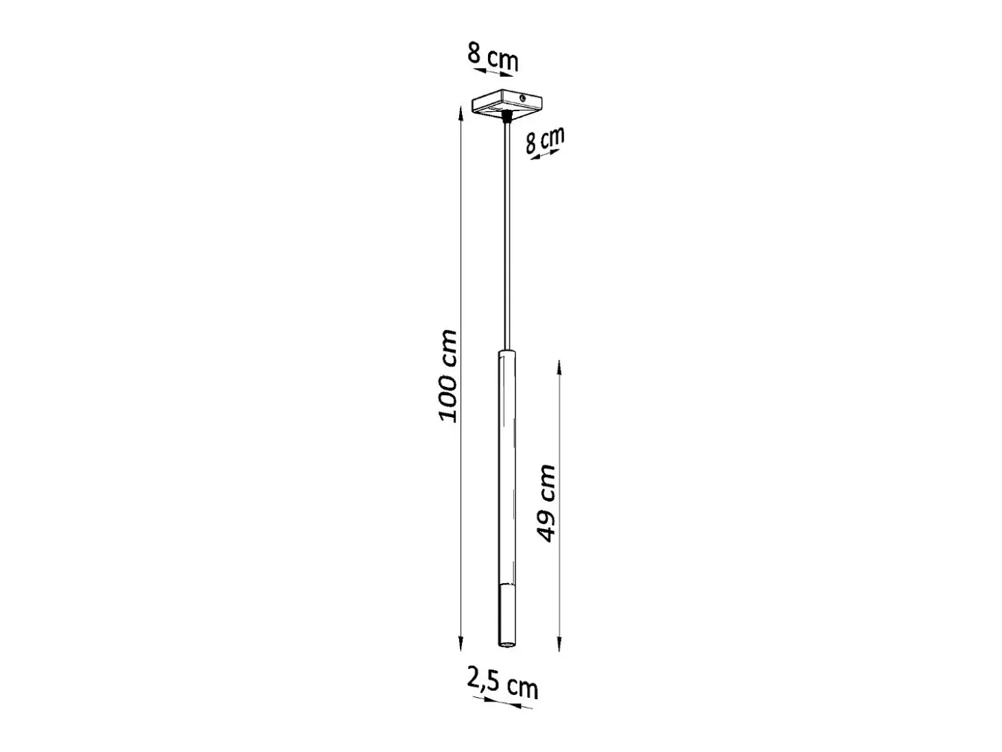 Sottile Lampada a Sospensione 8 cm Nera, Rame G9 Lámpara Colgante Slim 8cm Negro, Cobre G9