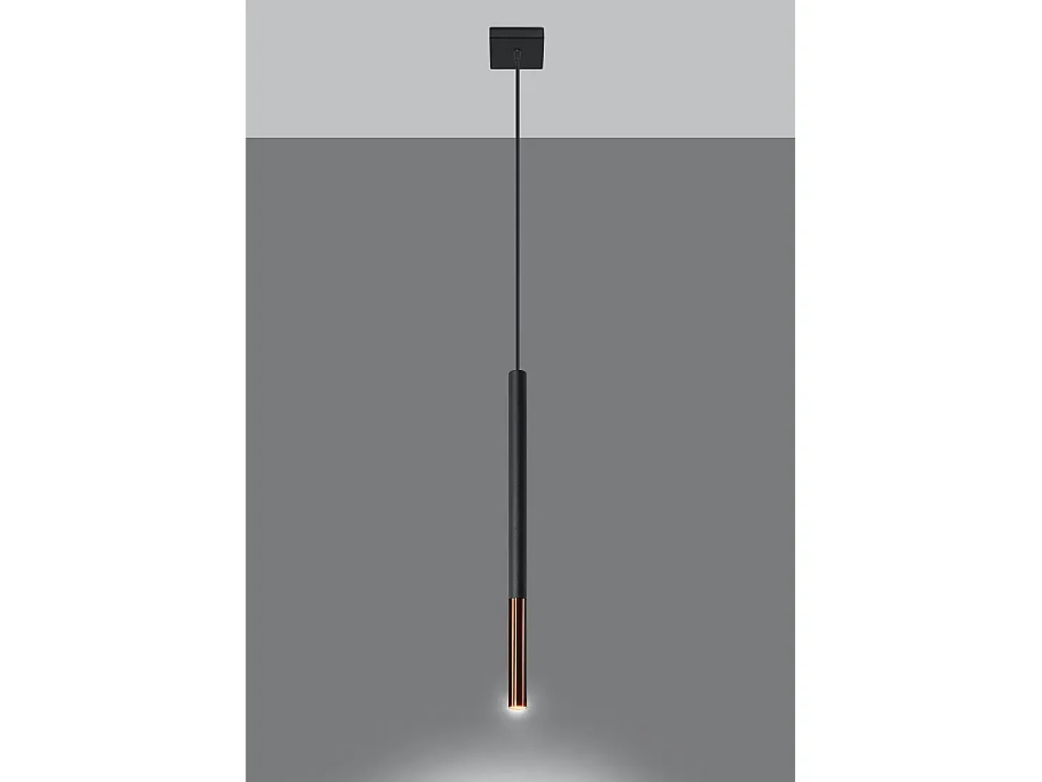 Sottile Lampada a Sospensione 8 cm Nera, Rame G9 Lámpara Colgante Slim 8cm Negro, Cobre G9