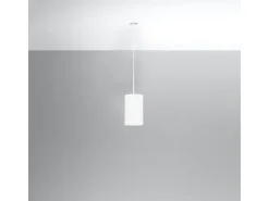 Sottile Lampada a Sospensione Cilindrica Bianca 15cm E27 Lámpara Colgante Slim Cilíndrica Blanco 15cm E27