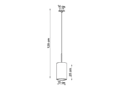 Sottile Lampada a Sospensione Cilindrica Nera 15cm E27 Lámpara Colgante Slim Cilíndrica Negro 15cm E27