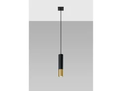 Sottile Lampadario 8 cm Nero, Oro GU10 Lámpara colgante delgada de 8 cm Negro, Dorado GU10