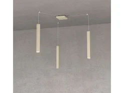 Square Tube Sospensione 3 Luci Sabbia Cavo Cm.250 Con Base