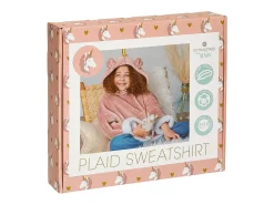 Sudadera Manta Infantil Unicornio Rosa con Capucha Suave y Cálida 60x95 cm con Bolsillo Frontal
