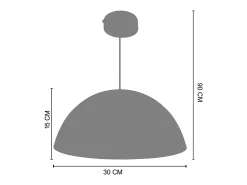 Suspensión TOSEL ,metal,Negro ,A78xD42,5xP42,5cm