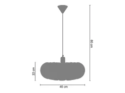 Suspensión TOSEL , metal,Aluminio ,A80xD 40x P 40cm