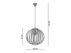 Suspensión TOSEL , metal,Bronce ,A 90xD36x P 36cm