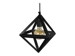 Suspensión TOSEL , metal.,Negro ,A90xD 30x P 30cm