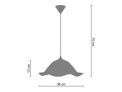 Suspensión TOSEL ,vidrio,Blanco,A70xD36xP36cm