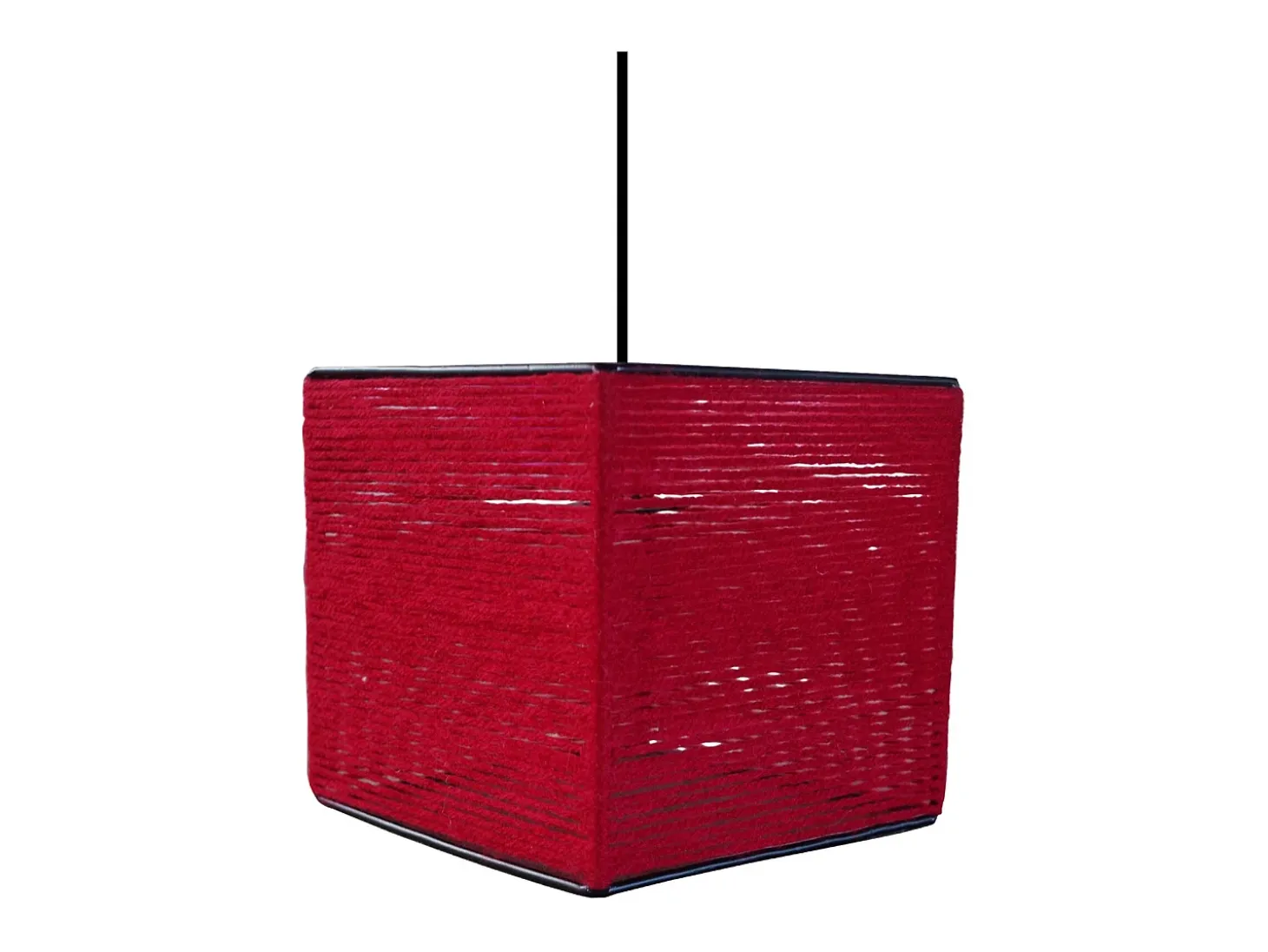Suspensión TOSEL ,fibre ,Rojo, A 90xD20x P 20cm