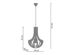 Suspensión TOSEL ,madera,Negro ,A107xD 35xP35cm