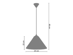Suspensión TOSEL ,metal ,Aluminio , A 80xD24xP24 cm