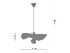 Suspensión TOSEL ,metal ,blanco,A 65x D40xP40cm