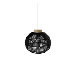 Suspensión TOSEL ,metal, fibra,Negro ,A90x D 25xP25 cm