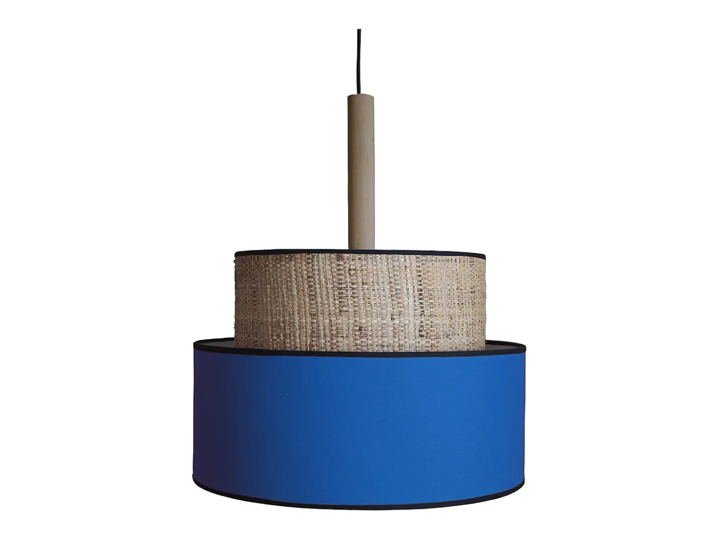 Suspensión TOSEL ,metal, fibra,Azul ,A 98xD 60x P 60cm
