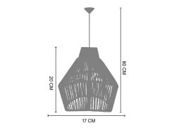 Suspensión TOSEL ,metal, fibra,Blanco,A80x D13xP17cm