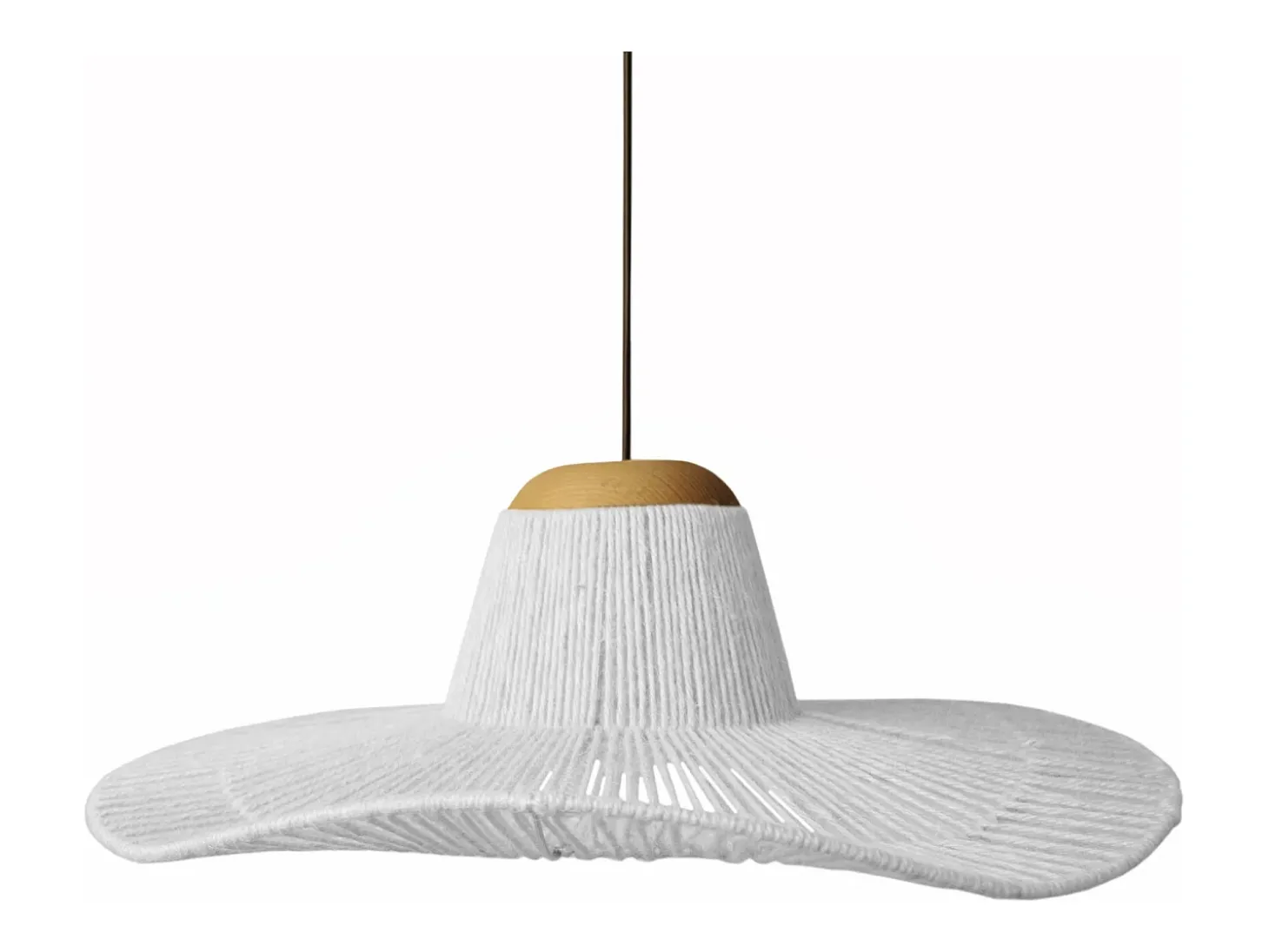 Suspensión TOSEL ,metal, fibra,Blanco,A 70xD 60x P 60cm