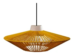 Suspensión TOSEL ,metal, fibra,AMARILLO, A90x D 60xP60cm