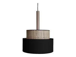 Suspensión TOSEL ,metal, fibra,Negro ,A90xD45xP45cm