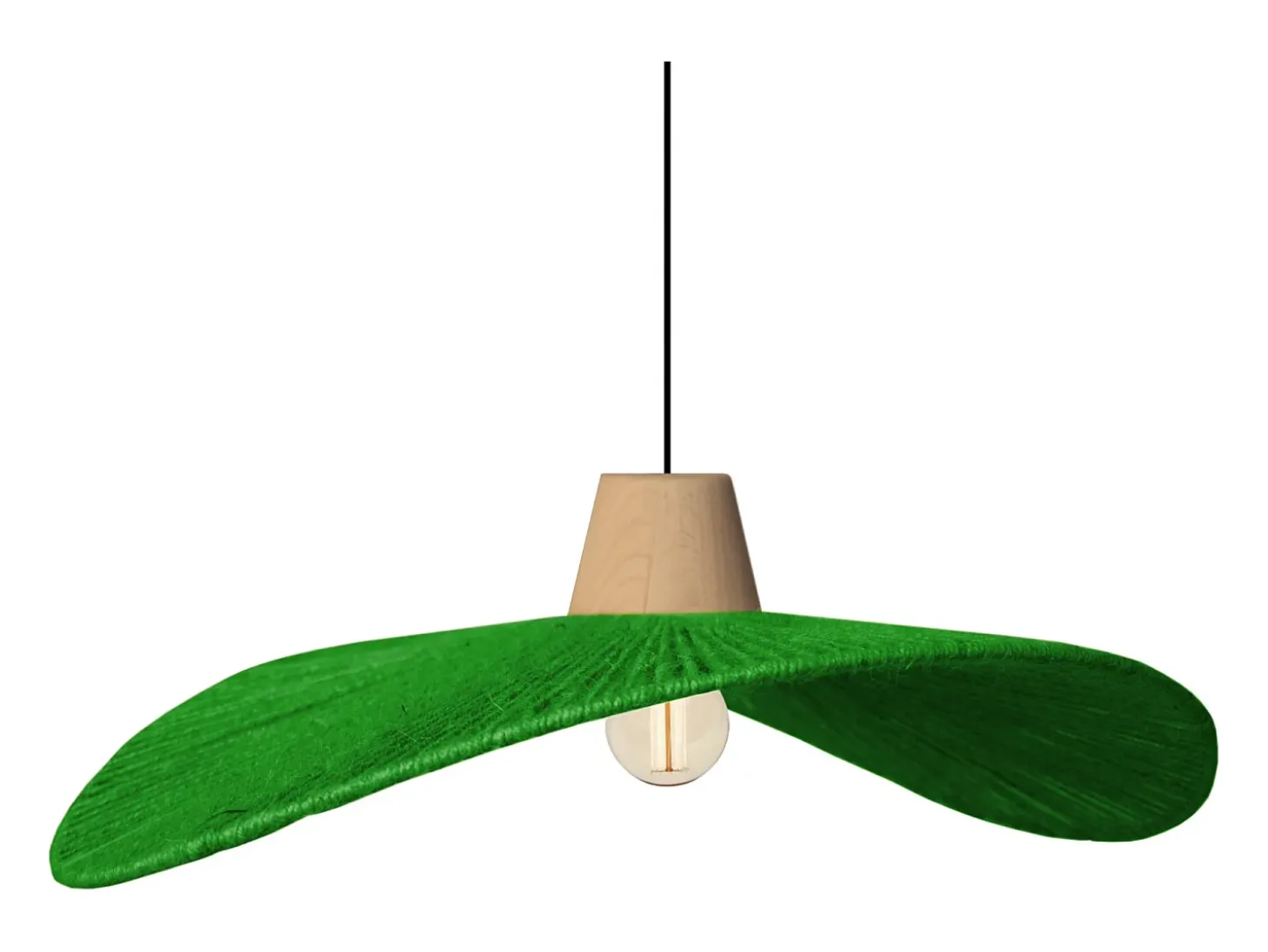 Suspensión TOSEL ,metal, fibra,natural,A70xD 44x P 50cm