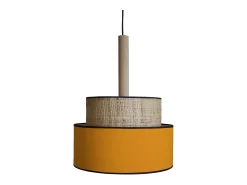 Suspensión TOSEL ,metal, fibra,AMARILLO,A 87x D35xP35cm