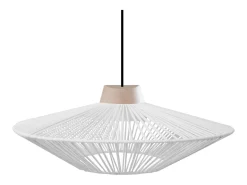 Suspensión TOSEL ,metal, fibra,Blanco,A 90xD 60x P 60cm