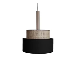 Suspensión TOSEL ,metal, fibra,Negro ,A 87xD35x P 35cm
