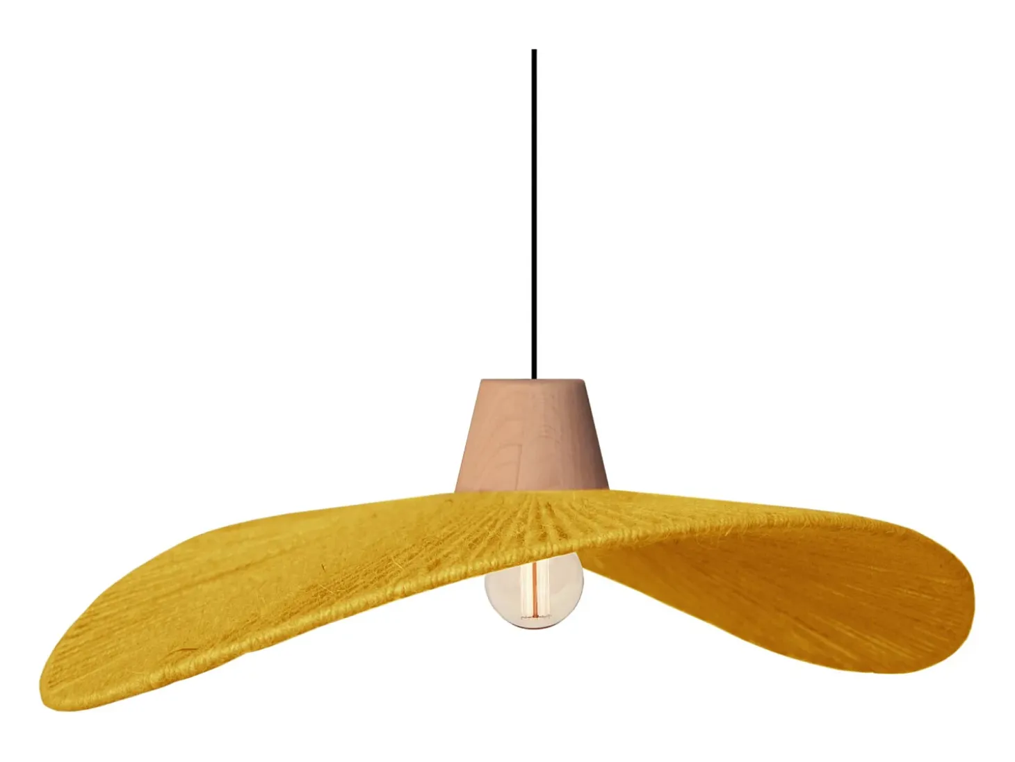 Suspensión TOSEL ,metal, fibra,AMARILLO,A 70x D44xP50cm
