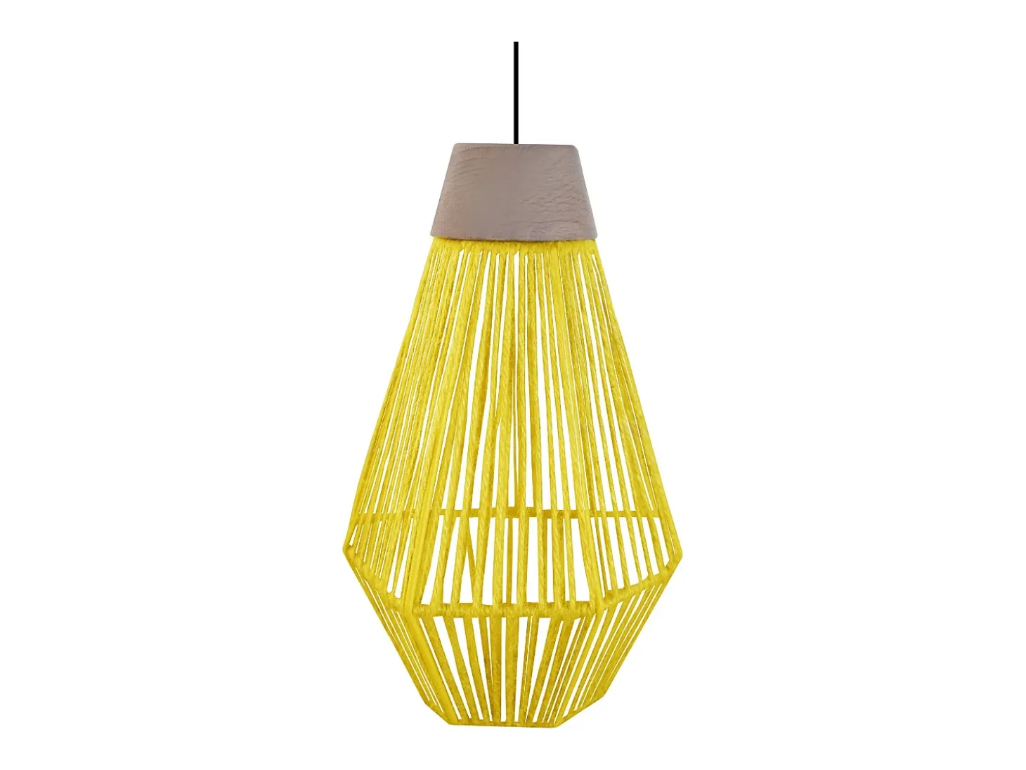 Suspensión TOSEL ,metal, fibra,AMARILLO,A 80xD 16x P 16cm