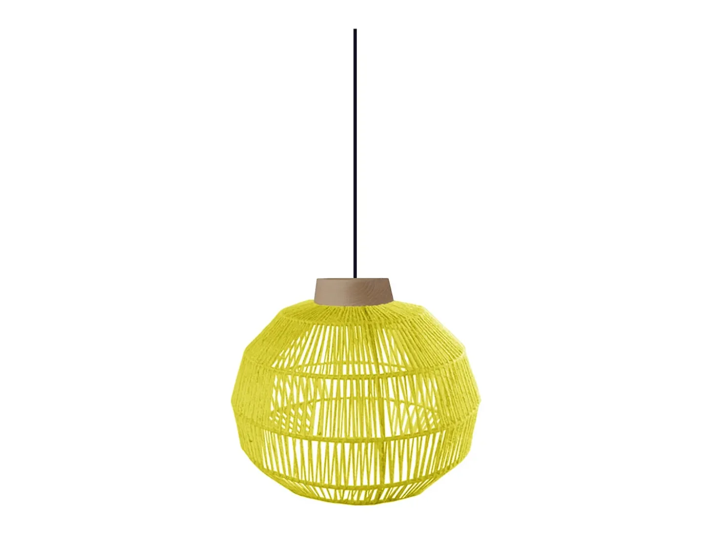 Suspensión TOSEL ,metal, fibra,AMARILLO,A90xD25x P 25 cm