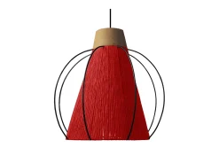Suspensión TOSEL ,metal, fibra,Rojo,A90xD 32xP32cm