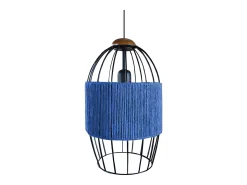 Suspensión TOSEL ,metal, fibra,Azul ,A 90x D20xP20cm