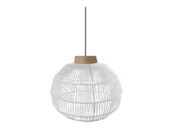 Suspensión TOSEL ,metal, fibra,Blanco,A90xD 40xP40cm
