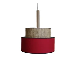 Suspensión TOSEL ,metal, fibra,Rojo,A98xD60xP60cm