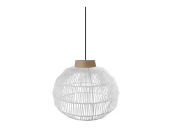 Suspensión TOSEL ,metal, fibra,Blanco,A90xD 32xP32cm