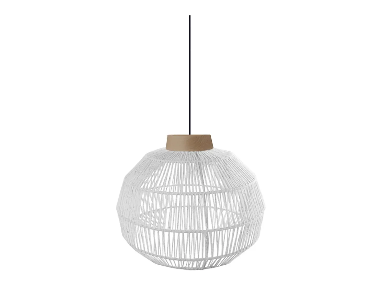 Suspensión TOSEL ,metal, fibra,Blanco,A90xD 32xP32cm