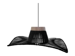 Suspensión TOSEL ,metal, fibra,Negro ,A70xD50xP50cm