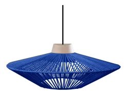 Suspensión TOSEL ,metal, fibra,Azul ,A90xD 60x P 60 cm