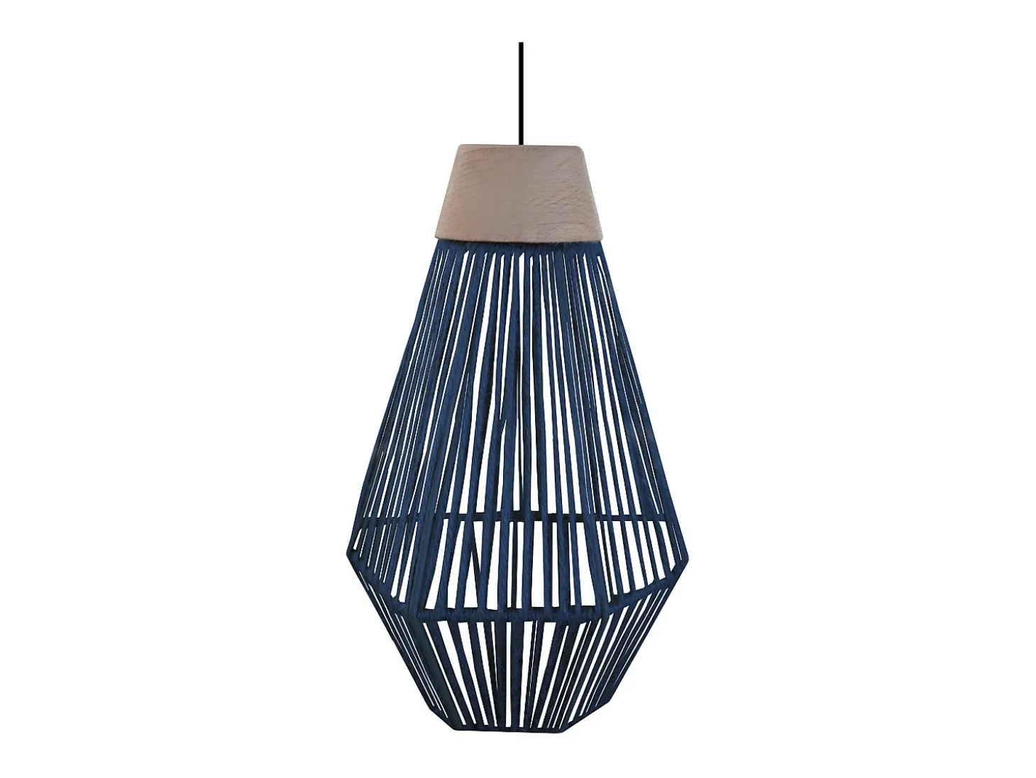 Suspensión TOSEL ,metal, fibra,Azul ,A80xD 16xP16cm