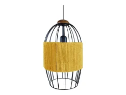 Suspensión TOSEL ,metal, fibra,AMARILLO,A 90xD 20x P 20cm