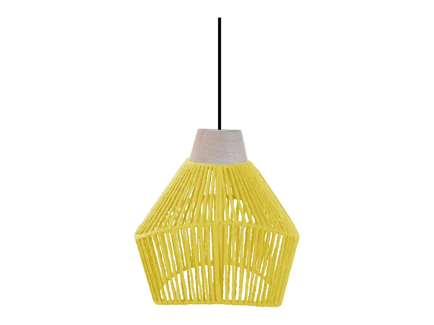 Suspensión TOSEL ,metal, fibra,AMARILLO,A80xD13x P 17cm