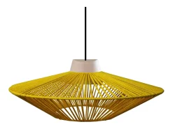 Suspensión TOSEL ,metal, fibra,AMARILLO,A 90x D60xP60cm