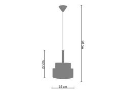 Suspensión TOSEL ,metal, fibra,AMARILLO,A87xD35xP35cm