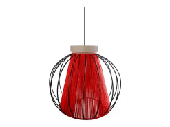 Suspensión TOSEL ,metal, fibra,Rojo,A 90x D28xP28cm