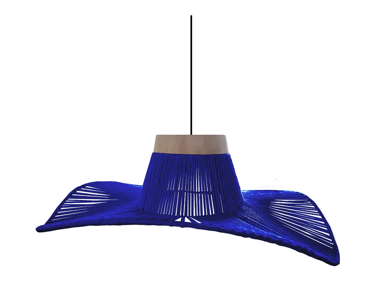 Suspensión TOSEL ,metal, fibra,Azul ,A 70x D50xP50cm