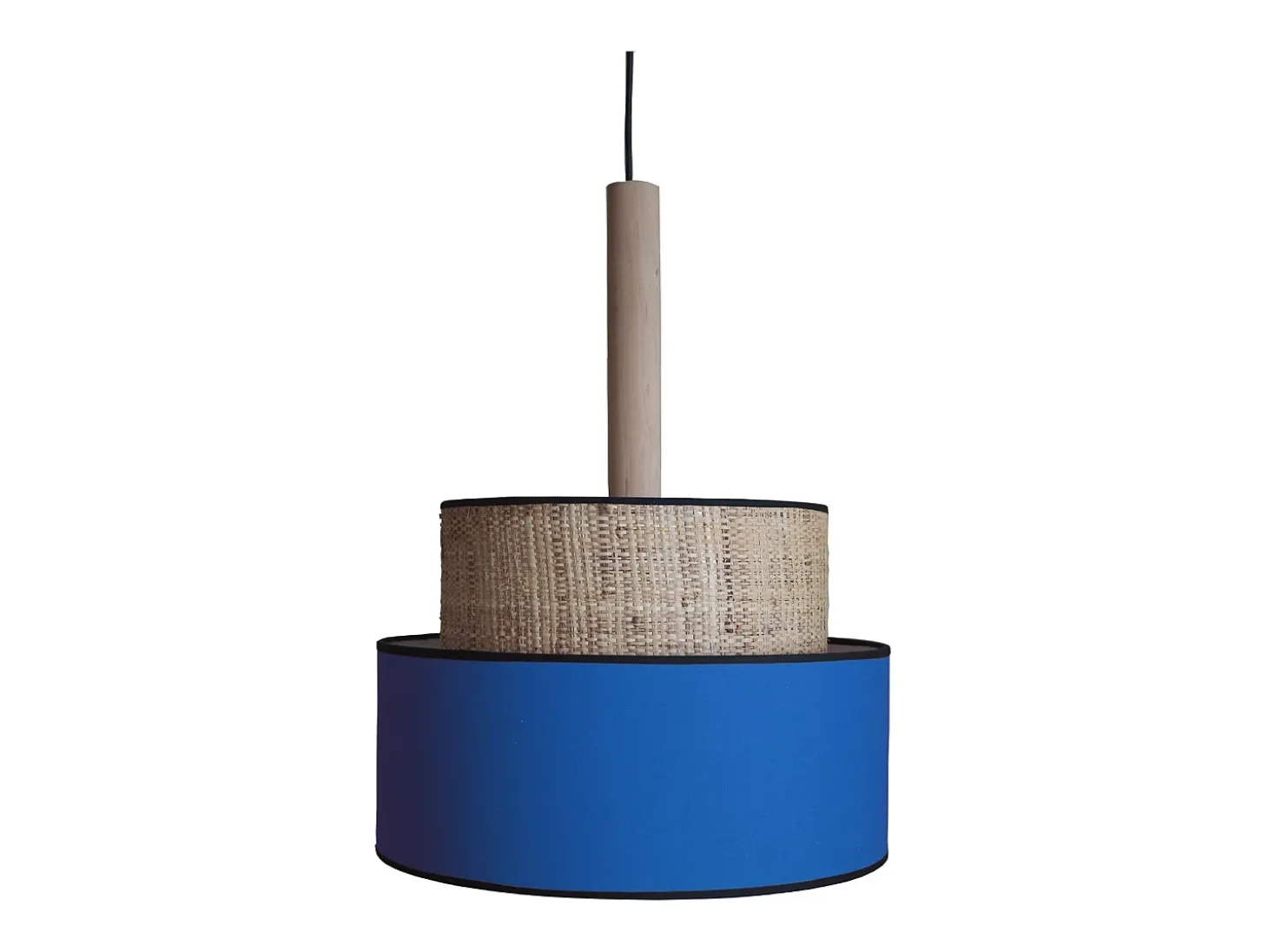 Suspensión TOSEL ,metal, fibra,Azul ,A89x D40xP40cm