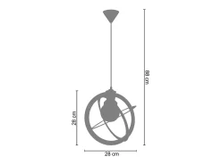 Suspensión TOSEL ,metal, Marrón,A 88xD28x P 28cm