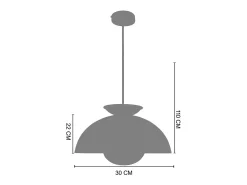 Suspensión TOSEL ,metal ,Naranja, A110xD30xP30cm