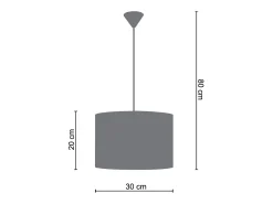 Suspensión TOSEL ,metal -,Negro ,A 80xD 30x P 30cm